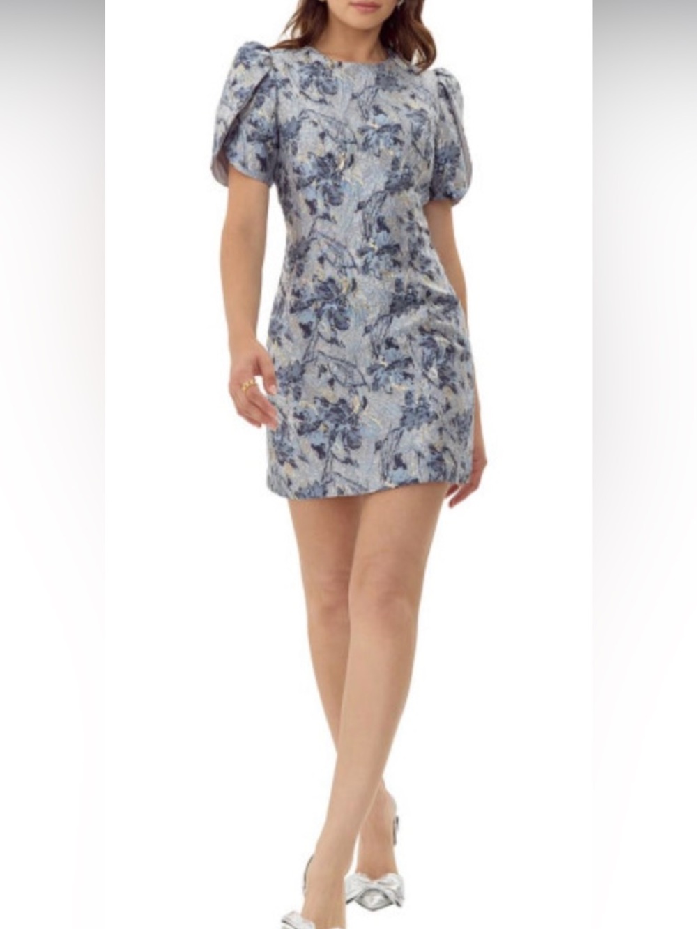 NWT Adelyn Rae Metallic Floral Mini Dress